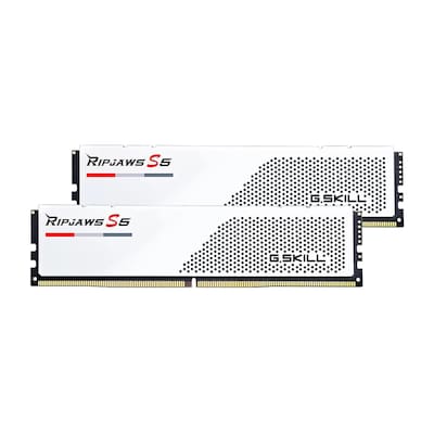 Ski T günstig Kaufen-64GB (2x32GB) G.Skill Ripjaws S5 White DDR5-6000 CL30 RAM Speicher Kit. 64GB (2x32GB) G.Skill Ripjaws S5 White DDR5-6000 CL30 RAM Speicher Kit <![CDATA[• 64 GB (RAM-Module: 2 Stück) • DDR5-RAM 6000 MHz • CAS Latency (CL) 30 • Anschluss:288-pin, S