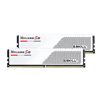 64GB 5 günstig Kaufen-64GB (2x32GB) G.Skill Ripjaws S5 White DDR5-5200 CL36 RAM Speicher Kit. 64GB (2x32GB) G.Skill Ripjaws S5 White DDR5-5200 CL36 RAM Speicher Kit <![CDATA[• 64 GB (RAM-Module: 2 Stück) • DDR5-RAM 5200 MHz • CAS Latency (CL) 36 • Anschluss:288-pin, S