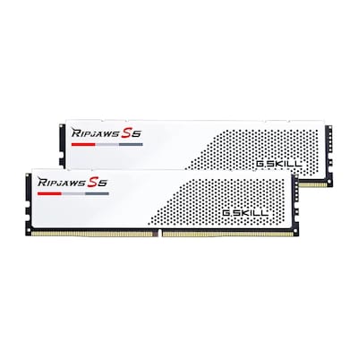 Ram Speicher günstig Kaufen-64GB (2x32GB) G.Skill Ripjaws S5 White DDR5-5200 CL36 RAM Speicher Kit. 64GB (2x32GB) G.Skill Ripjaws S5 White DDR5-5200 CL36 RAM Speicher Kit <![CDATA[• 64 GB (RAM-Module: 2 Stück) • DDR5-RAM 5200 MHz • CAS Latency (CL) 36 • Anschluss:288-pin, S