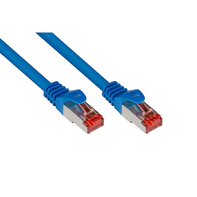 TP Cat6 günstig Kaufen-Good Connections 10m RNS Patchkabel CAT6 S/FTP PiMF blau. Good Connections 10m RNS Patchkabel CAT6 S/FTP PiMF blau <![CDATA[• Cat.6 Patchkabel, 250 MHz, Rastnasenschutz (RNS) • Anschlüsse: 2x RJ45-Stecker, Schirmung: S/FTP, PiMF • Innenleiter: AWG 