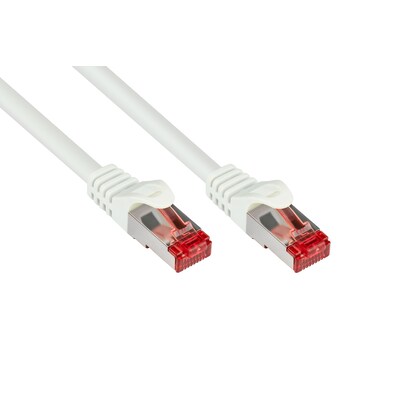 RJ45 Kabel günstig Kaufen-Good Connections 25m RNS Patchkabel CAT6 S/FTP PiMF weiß. Good Connections 25m RNS Patchkabel CAT6 S/FTP PiMF weiß <![CDATA[• Cat.6 Patchkabel, 250 MHz, Rastnasenschutz (RNS) • Anschlüsse: 2x RJ45-Stecker, Schirmung: S/FTP, PiMF • Innenle