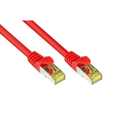 RJ45 günstig Kaufen-Good Connections Patchkabel mit Cat. 7 Rohkabel S/FTP 0,15m rot. Good Connections Patchkabel mit Cat. 7 Rohkabel S/FTP 0,15m rot <![CDATA[• Patchkabel mit Cat. 7 Rohkabel und Rastnasenschutz • Anschlüsse: 2x RJ45-Stecker, Belegung: 1:1 nach EIA/TIA-5