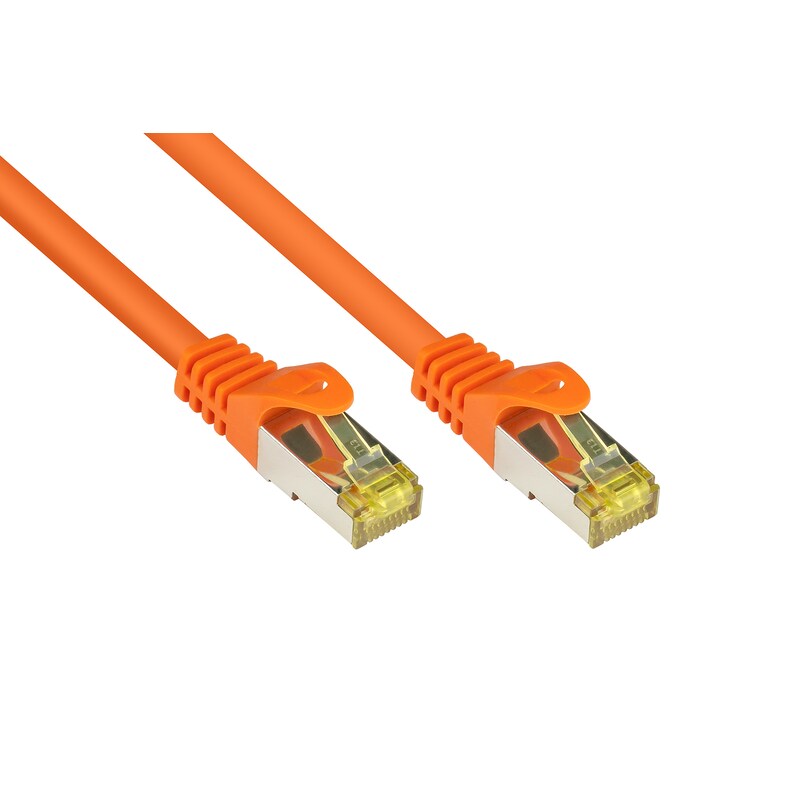 2x 1 günstig Kaufen-Good Connections Patchkabel mit Cat. 7 Rohkabel S/FTP 1,5m orange. Good Connections Patchkabel mit Cat. 7 Rohkabel S/FTP 1,5m orange <![CDATA[• Patchkabel mit Cat. 7 Rohkabel und Rastnasenschutz • Anschlüsse: 2x RJ45-Stecker, Belegung: 1:1 nach EIA/TIA-56