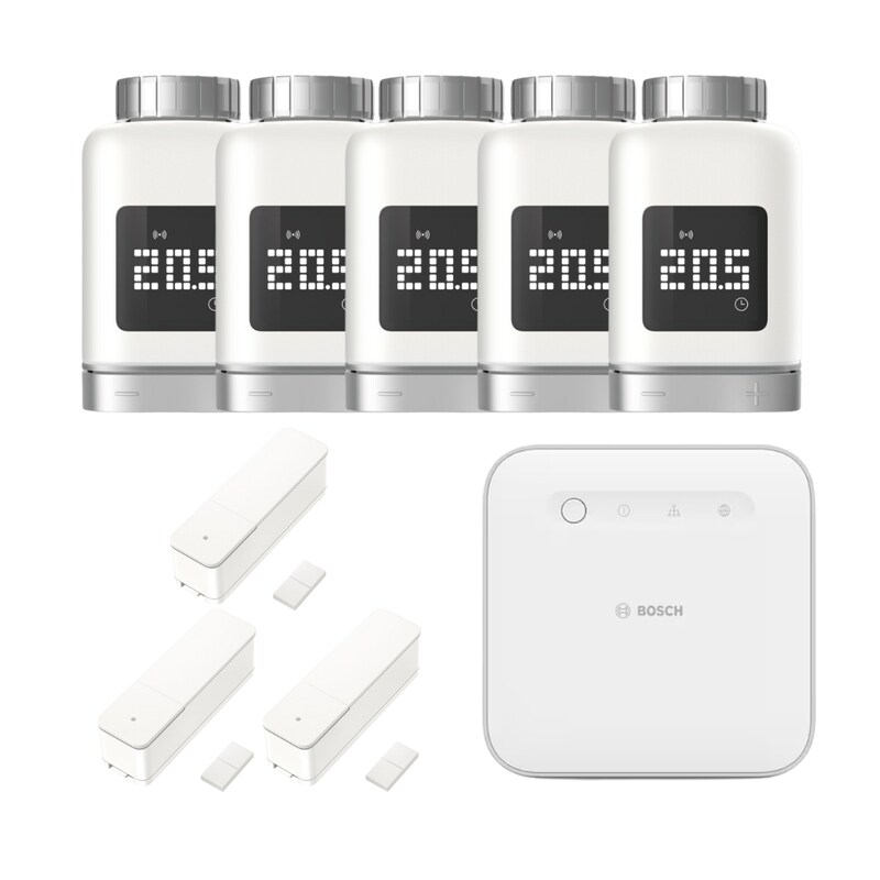 Bosch Smart Home Starter Set Smarte Heizung • 5x Thermostat • 3x Fensterkontakt