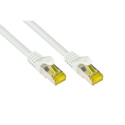 Kabel Cat günstig Kaufen-Good Connections Patchkabel mit Cat. 7 Rohkabel S/FTP 100m weiß. Good Connections Patchkabel mit Cat. 7 Rohkabel S/FTP 100m weiß <![CDATA[• Patchkabel mit Cat. 7 Rohkabel und Rastnasenschutz • Anschlüsse: 2x RJ45-Stecker, Belegung: 1:1 nach