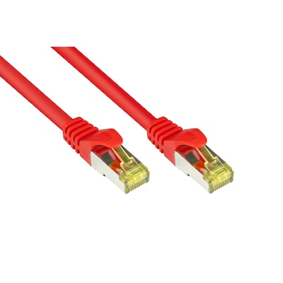 Kabel Rot günstig Kaufen-Good Connections Patchkabel mit Cat. 7 Rohkabel S/FTP 50m rot. Good Connections Patchkabel mit Cat. 7 Rohkabel S/FTP 50m rot <![CDATA[• Patchkabel mit Cat. 7 Rohkabel und Rastnasenschutz • Anschlüsse: 2x RJ45-Stecker, Belegung: 1:1 nach EIA/TIA-568B 