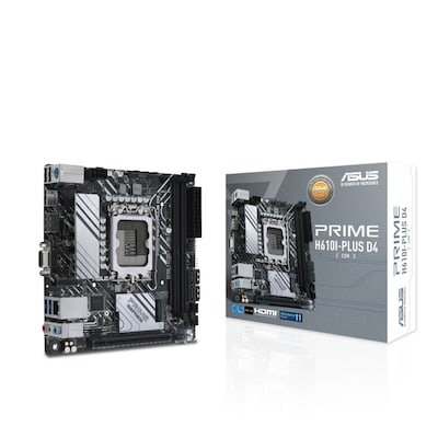Prime günstig Kaufen-ASUS PRIME H610I-PLUS D4-CSM. ASUS PRIME H610I-PLUS D4-CSM <![CDATA[• mini-ITX Mainboard mit Sockel Intel 1700 für Intel Core 13. Generation • Intel H610-Chipsatz, Intel HD Graphics Grafik • 64 GB max. RAM, DDR4 bis zu 3200MHz • 1x DisplayPort, 1