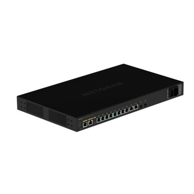 10GB günstig Kaufen-Netgear AV-Line M4250-10G2XF-PoE++ Rackmount Managed Gigabit Switch. Netgear AV-Line M4250-10G2XF-PoE++ Rackmount Managed Gigabit Switch <![CDATA[• 10x GbE (1000Base-T), 2x SFP+ (1/10GB/s) • PoE++ unterstützt an 8 Ports (je 90W), 720 W Budget • IGM