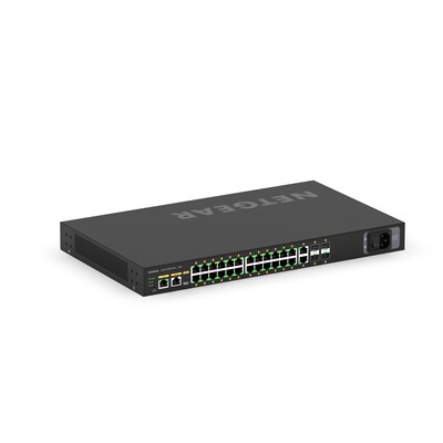 ck in günstig Kaufen-Netgear AV-Line M4250-26G4F-PoE+ Rackmount Managed Gigabit Switch. Netgear AV-Line M4250-26G4F-PoE+ Rackmount Managed Gigabit Switch <![CDATA[• 26x GbE (1000Base-T), 4x SFP (1GB/s) • PoE+ unterstützt an 24 Ports (je 30W), 300 W Budget • IGMP-Unters