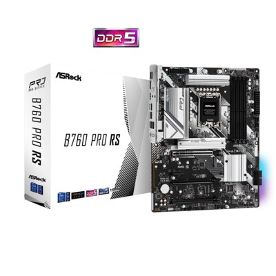 USB zu günstig Kaufen-ASRock B760 PRO RS. ASRock B760 PRO RS <![CDATA[• ATX Mainboard mit Sockel Intel 1700 für Intel Core 14. Generation-CPU • Intel B760-Chipsatz, Intel HD Graphics Grafik • 192 GB max. RAM, DDR5 bis zu 7200MHz • 1x DisplayPort, 1x HDMI, 1x USB 3.2, 