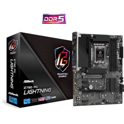 Gaming günstig Kaufen-ASRock Z790 Phantom Gaming Lightning. ASRock Z790 Phantom Gaming Lightning <![CDATA[• ATX Mainboard mit Sockel Intel 1700 für Intel Core 14. Generation-CPU • Intel Z790-Chipsatz, Intel HD Graphics Grafik • 192 GB max. RAM, DDR5 bis zu 7200MHz • 1