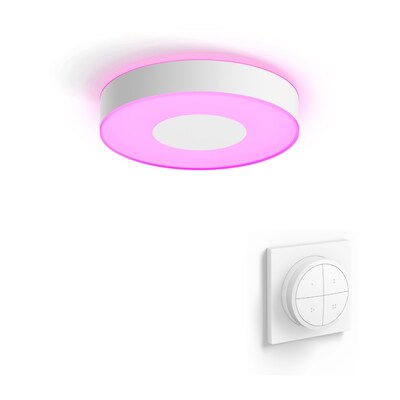 Decken Deckenleuchte günstig Kaufen-Philips Hue White & Col. Amb. Infuse Deckenleuchte L weiß 3.450 lm + Tap Dial. Philips Hue White & Col. Amb. Infuse Deckenleuchte L weiß 3.450 lm + Tap Dial <![CDATA[• Technologie: Smart LED, ZigBee, kompatibel zu Hue-Bridge • Materi