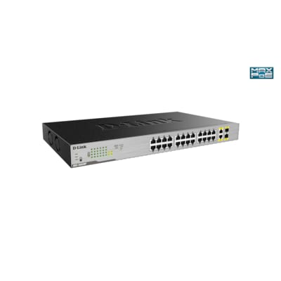 BP 6M günstig Kaufen-D-Link DGS-1026MP 24 Port 100/1000Mbps Switch. D-Link DGS-1026MP 24 Port 100/1000Mbps Switch <![CDATA[• 24x GbE (1000Base-T) unmanaged • PoE unterstützt an 24 Ports, 370 W Budget • 2x SFP GB Anschlüsse • Internes Netzteil]]>. 