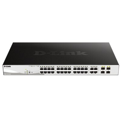 Mount L günstig Kaufen-D-Link DGS-1210-24P/E 24-Port L2 PoE Gigabit Smart. D-Link DGS-1210-24P/E 24-Port L2 PoE Gigabit Smart <![CDATA[• 24x GbE (1000Base-T) • 4x SFP • PoE+ unterstützt an 12 Ports, 193 W Budget • Managed, VLAN-fähig, Rackmountfähig • Internes Netz