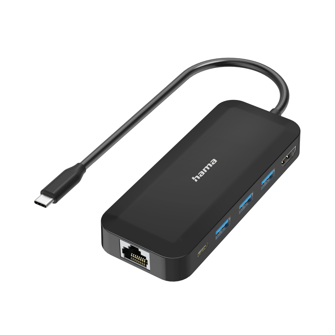 Hama 300080 USB-C Multiport-Adapter, schwarz