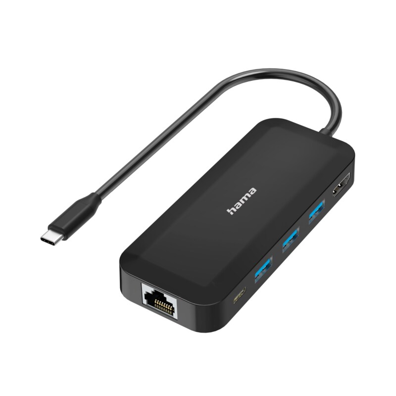 Hama 300080 USB-C Multiport-Adapter, schwarz