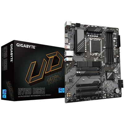 USB mit günstig Kaufen-GIGABYTE B760 DS3H ATX Mainboard Sockel 1700 M.2/HDMI/DP/USB-C. GIGABYTE B760 DS3H ATX Mainboard Sockel 1700 M.2/HDMI/DP/USB-C <![CDATA[• ATX Mainboard mit Sockel Intel 1700 für Intel Core 13. Generation-CPU • Intel B760-Chipsatz, Intel HD Graphics G