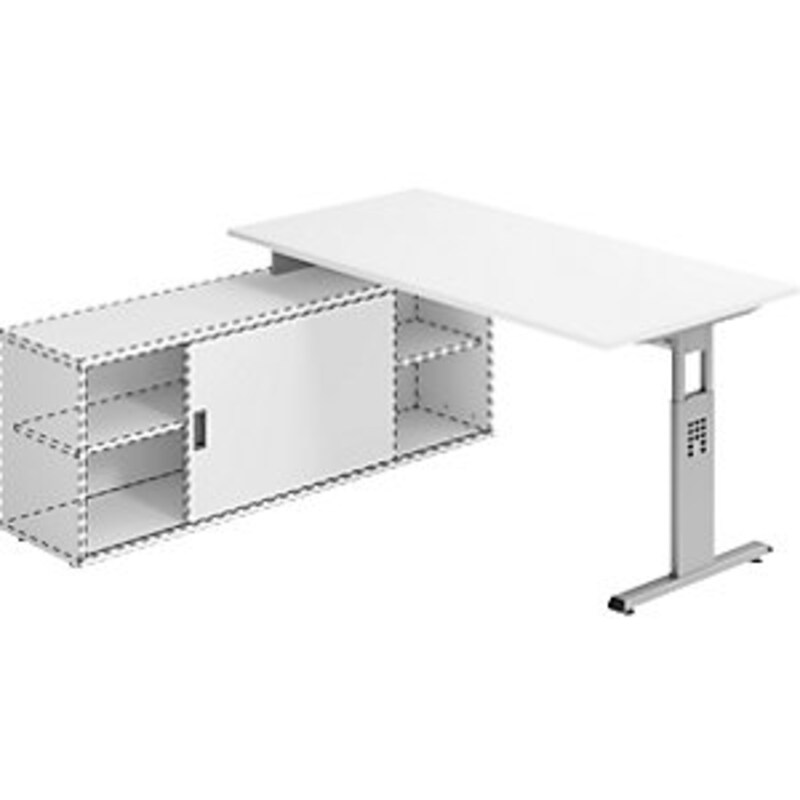 kaiserkraft FINO - Auflage-Schreibtisch, BxT 1600x800 mm, weiß