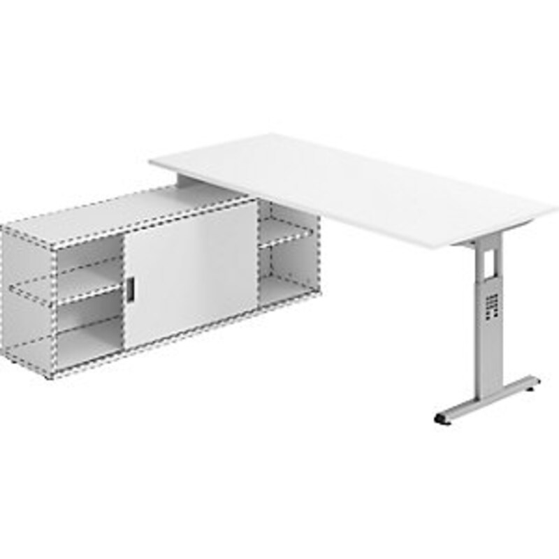 kaiserkraft FINO - Auflage-Schreibtisch, BxT 1800x800 mm, weiß