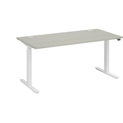 be in  günstig Kaufen-kaiserkraft Schreibtisch BOTTOM-UP white, BxT 1600x800 mm, lichtgrau. kaiserkraft Schreibtisch BOTTOM-UP white, BxT 1600x800 mm, lichtgrau <![CDATA[• melaminharzbeschichtete Spanplatte • Tischplatte 25 mm stark, zwei Kabeldurchlassdosen. • Elektrisc