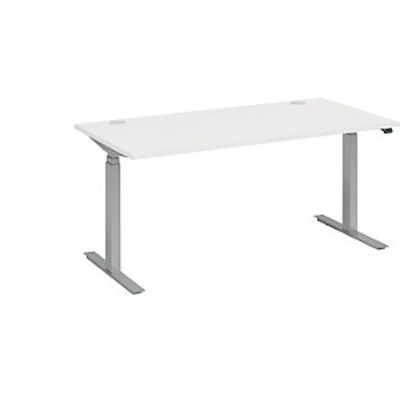 AM 2 günstig Kaufen-kaiserkraft Schreibtisch BOTTOM-UP silver, BxT 1600x800 mm, weiß. kaiserkraft Schreibtisch BOTTOM-UP silver, BxT 1600x800 mm, weiß <![CDATA[• melaminharzbeschichtete Spanplatte • Tischplatte 25 mm stark, zwei Kabeldurchlassdosen. • Elektri