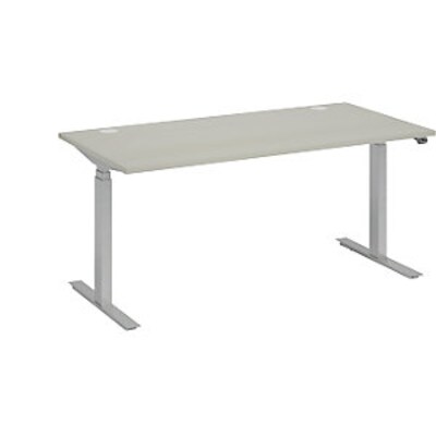 AM 2 günstig Kaufen-kaiserkraft Schreibtisch BOTTOM-UP silver, BxT 1600x800 mm, lichtgrau. kaiserkraft Schreibtisch BOTTOM-UP silver, BxT 1600x800 mm, lichtgrau <![CDATA[• melaminharzbeschichtete Spanplatte • Tischplatte 25 mm stark, zwei Kabeldurchlassdosen. • Elektri