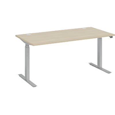 ST 600  günstig Kaufen-kaiserkraft Schreibtisch BOTTOM-UP silver, BxT 1600x800 mm, Ahorn-Dekor. kaiserkraft Schreibtisch BOTTOM-UP silver, BxT 1600x800 mm, Ahorn-Dekor <![CDATA[• melaminharzbeschichtete Spanplatte • Tischplatte 25 mm stark, zwei Kabeldurchlassdosen. • Ele