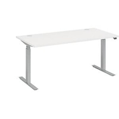 600 F günstig Kaufen-kaiserkraft Schreibtisch BOTTOM-UP silver, BxT 1600x900 mm, weiß. kaiserkraft Schreibtisch BOTTOM-UP silver, BxT 1600x900 mm, weiß <![CDATA[• melaminharzbeschichtete Spanplatte • Tischplatte 25 mm stark, zwei Kabeldurchlassdosen. • Elektri