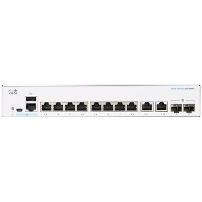 TC CD günstig Kaufen-Cisco CBS350-8P-2G-EU Business 350 Series Managed Switch. Cisco CBS350-8P-2G-EU Business 350 Series Managed Switch <![CDATA[• 8x GbE (1000Base-T), 2x Combo-Ports (RJ-45 / SFP 1GBs) • 8 PoE+ Ports (max. 30 W je Port), 67 W Budget • Rackfähig (1HE), 