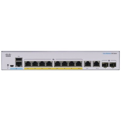 10 X  günstig Kaufen-Cisco CBS350-8P-E-2G-EU Business 350 Series Managed Switch. Cisco CBS350-8P-E-2G-EU Business 350 Series Managed Switch <![CDATA[• 8x GbE (1000Base-T), 2x Combo-Ports (RJ-45 / SFP 1GBs) • 8 PoE+ Ports (max. 30 W je Port), 67 W Budget • Rackfähig (1H