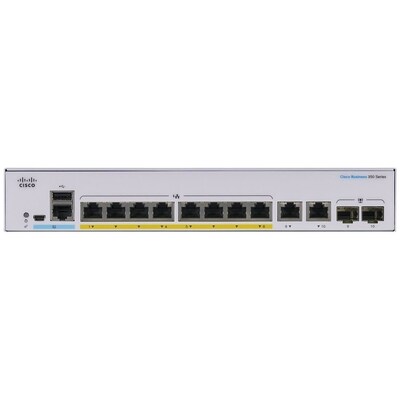 45 x  günstig Kaufen-Cisco CBS350-8P-E-2G-EU Business 350 Series Managed Switch. Cisco CBS350-8P-E-2G-EU Business 350 Series Managed Switch <![CDATA[• 8x GbE (1000Base-T), 2x Combo-Ports (RJ-45 / SFP 1GBs) • 8 PoE+ Ports (max. 30 W je Port), 67 W Budget • Rackfähig (1H