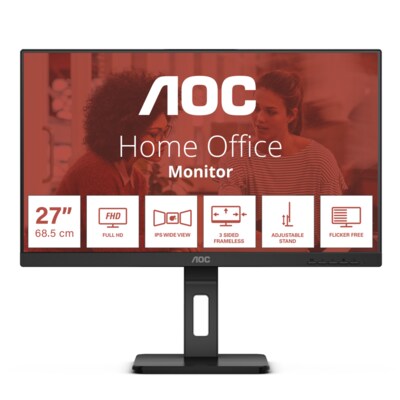 AOC 27E3QAF 68,6cm (27") FHD IPS Office Monitor 16:9 HDMI/DP/VGA 75Hz 4ms Sync
