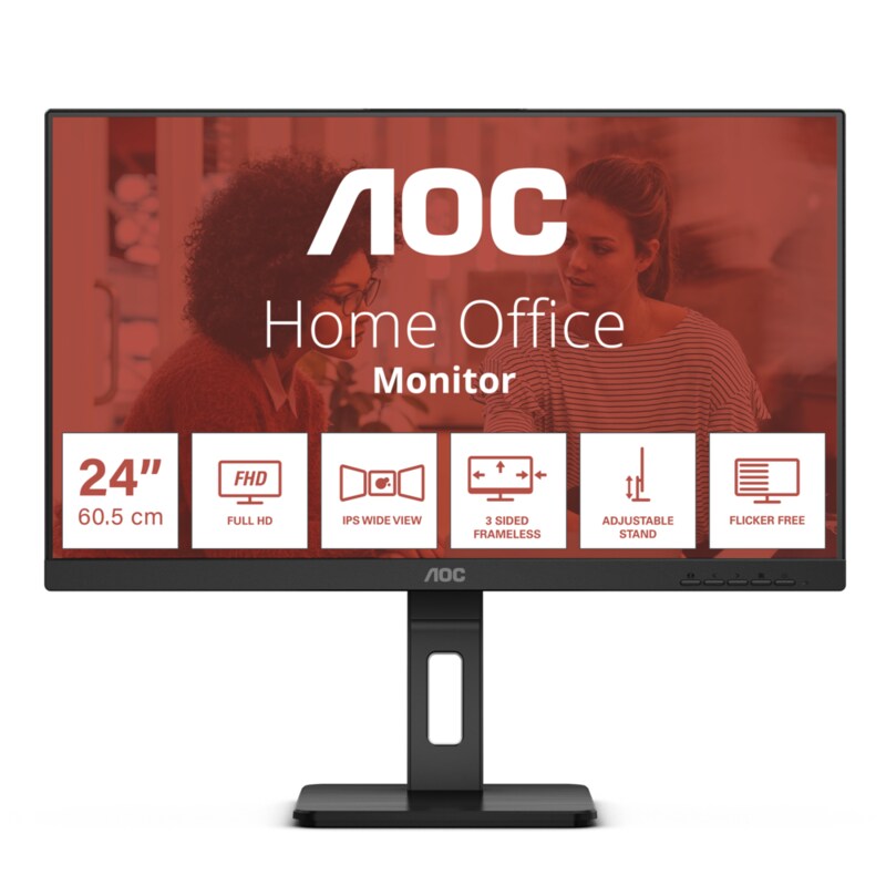 AOC 24E3QAF 61cm (24") FHD IPS Office Monitor 16:9 HDMI/DP/VGA/USB 75Hz 4ms Sync