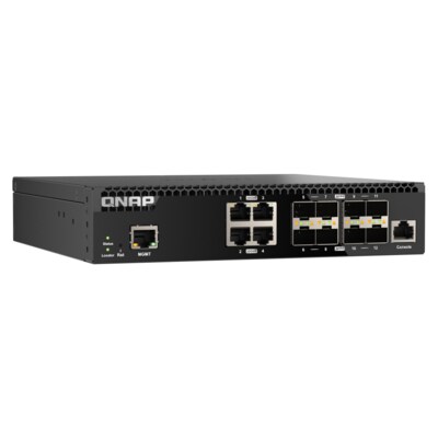 Port 10 günstig Kaufen-QNAP QSW-M3212R-8S4T 10 GbE Switch Managed 12-Port. QNAP QSW-M3212R-8S4T 10 GbE Switch Managed 12-Port <![CDATA[• Rackmount 10 GbE Switch • 8x 10GbE SFP+ und 4x 10GbE BASE-T (RJ45) • Online Firmware Update Managed 10 GbE L2 Rackmount Switch mit halb