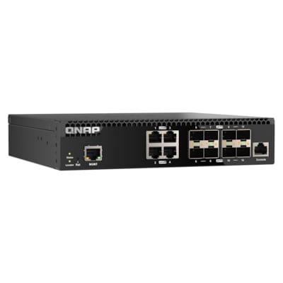 12 i  günstig Kaufen-QNAP QSW-M3212R-8S4T 10 GbE Switch Managed 12-Port. QNAP QSW-M3212R-8S4T 10 GbE Switch Managed 12-Port <![CDATA[• Rackmount 10 GbE Switch • 8x 10GbE SFP+ und 4x 10GbE BASE-T (RJ45) • Online Firmware Update Managed 10 GbE L2 Rackmount Switch mit halb