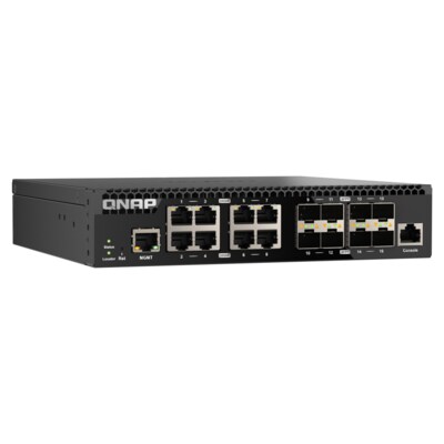 Port 10 günstig Kaufen-QNAP QSW-M3216R-8S8T 10 GbE Switch Managed 16-Port. QNAP QSW-M3216R-8S8T 10 GbE Switch Managed 16-Port <![CDATA[• Rackmount 10 GbE Switch • 8x 10GbE SFP+ und 8x 10GbE BASE-T (RJ45) • Online Firmware Update Web Managed Rackmount 16-Port 10 GbE Layer 