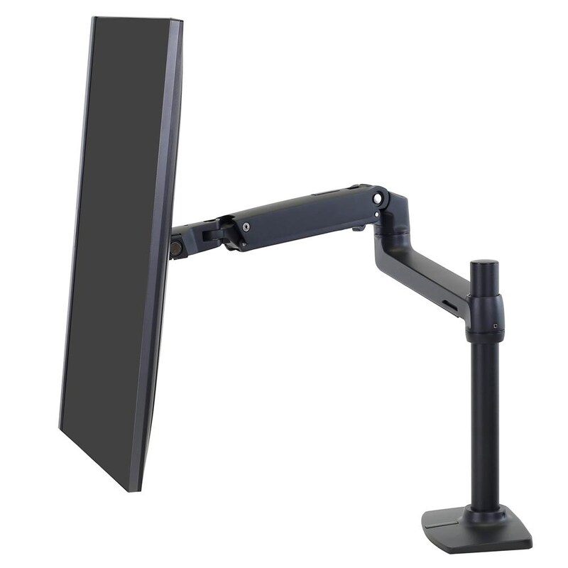 Ergotron LX Monitor Arm mit hoher Säule, Tischhalterung (schwarz)