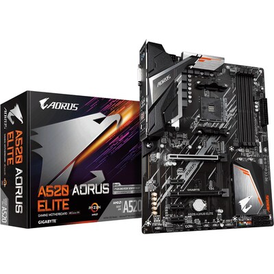 HDMI A günstig Kaufen-Gigabyte A520 AORUS ELITE ATX Mainboard Sockel AM4 HDMI/DVI-D/M.2/SATA. Gigabyte A520 AORUS ELITE ATX Mainboard Sockel AM4 HDMI/DVI-D/M.2/SATA <![CDATA[• ATX Mainboard mit Sockel AMD AM4 für AMD RYZEN 5000 Serie-CPU • AMD A520-Chipsatz • 128 GB max