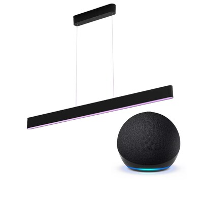 Bluetooth/WIFI günstig Kaufen-Amazon Echo Dot (5. Gen.) mit Alexa + Philips Hue Ensis Pendelleuchte sw. Amazon Echo Dot (5. Gen.) mit Alexa + Philips Hue Ensis Pendelleuchte sw <![CDATA[• Stets bereit – Alexa kann Witze erzählen & Musik abspielen • Kann über Bluetooth verbunde