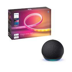 Amazon Echo Dot (5. Gen.) mit Alexa + Philips Hue Gradient Ambiance Lightstip