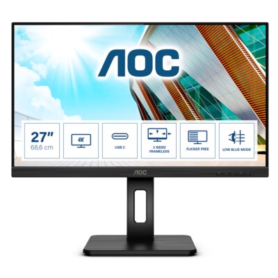 AOC Monitor günstig Kaufen-AOC U27P2CA 68,6cm (27“) 4K IPS Office Monitor 16:9 HDMI/DP/USB-C PD65W Pivot. AOC U27P2CA 68,6cm (27“) 4K IPS Office Monitor 16:9 HDMI/DP/USB-C PD65W Pivot <![CDATA[• Energieeffizienzklasse: G • Größe: 68,6 cm(27 Zoll) 16:9, Auflösun