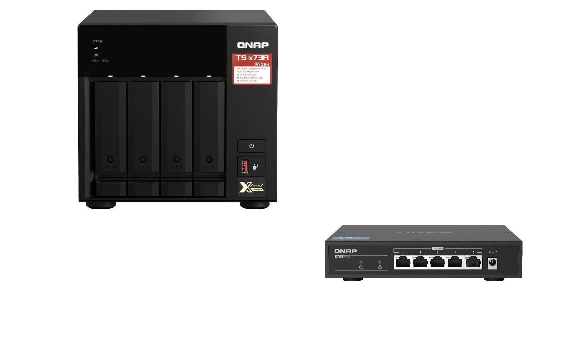 QNAP TS-473A-SW5T TS-473A-8G NAS System + QSW-1105-5T Switch