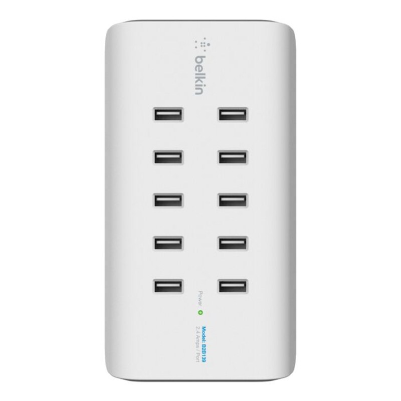 Belkin 10-Port USB-Ladestation 120W 2.4A pro Port Weiß