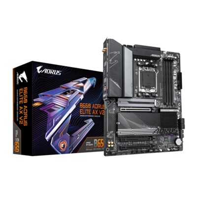 000 00 günstig Kaufen-GIGABYTE B650 AORUS ELITE AX V2 ATX Mainboard Sockel AM5 HDMI/DP/USB/M.2/WIFI6E. GIGABYTE B650 AORUS ELITE AX V2 ATX Mainboard Sockel AM5 HDMI/DP/USB/M.2/WIFI6E <![CDATA[• ATX Mainboard mit Sockel AMD AM5 für AMD RYZEN 7000 Serie-CPU • AMD B650-Chips