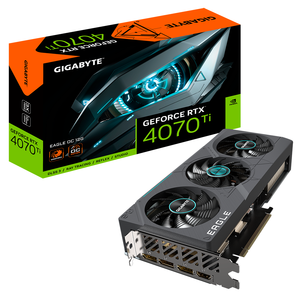 GIGABYTE GeForce RTX 4070Ti EAGLE OC 2.0 12GB GDDR6X Grafikkarte 1xHDMI 3xDP