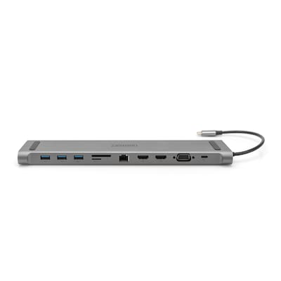 Micro HDMI günstig Kaufen-DIGITUS DA-70898 11-Port USB-C Docking Station. DIGITUS DA-70898 11-Port USB-C Docking Station <![CDATA[• 11-Port Dockingstation • 3xUSB3.0, 1x USB-C, 1xRJ45, 2xHDMI, 1xVGA, 1xMicro SD • USB-C Power Delivery: 100W • HDTV Auflösung max.: 3840 x 21