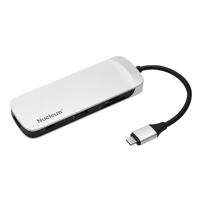Dongle,HDMI günstig Kaufen-Kingston Nucleum 7-in-1 USB-C Hub C-HUBC1-SR-EN. Kingston Nucleum 7-in-1 USB-C Hub C-HUBC1-SR-EN <![CDATA[• USB-C (Stromversorgung) • USB-C (Daten) • HDMI • 2x USB-A • SD und MicroSD]]>. 