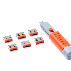 SMARTKEEPER ESSENTIAL 6x USB-A Blocker mit 1x Lock Key Basic Orange