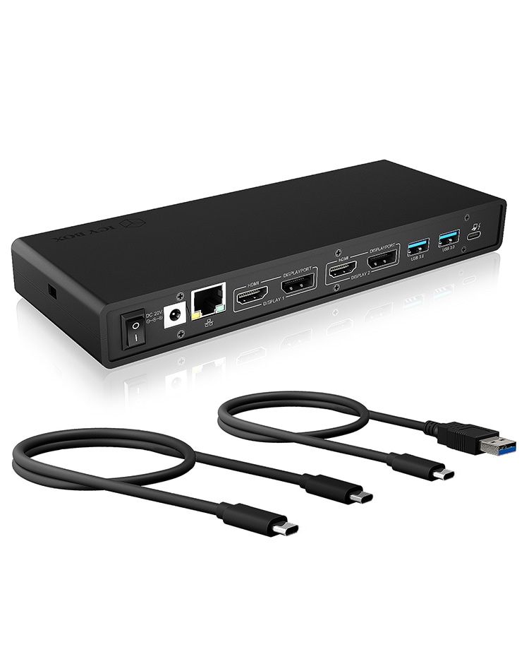 RaidSonic Icy Box IB-DK2245AC, USB-C 3.0 13-in-1 USB 3.0 Type-A + Type-C® Dock mit PD 65 W