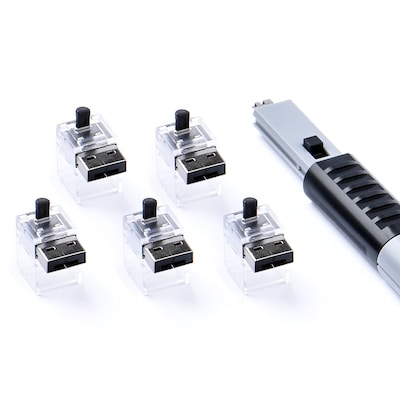 SMARTKEEPER ESSENTIAL 5x LAN Cable Locks mit 1x Lock Key Basic Schwarz